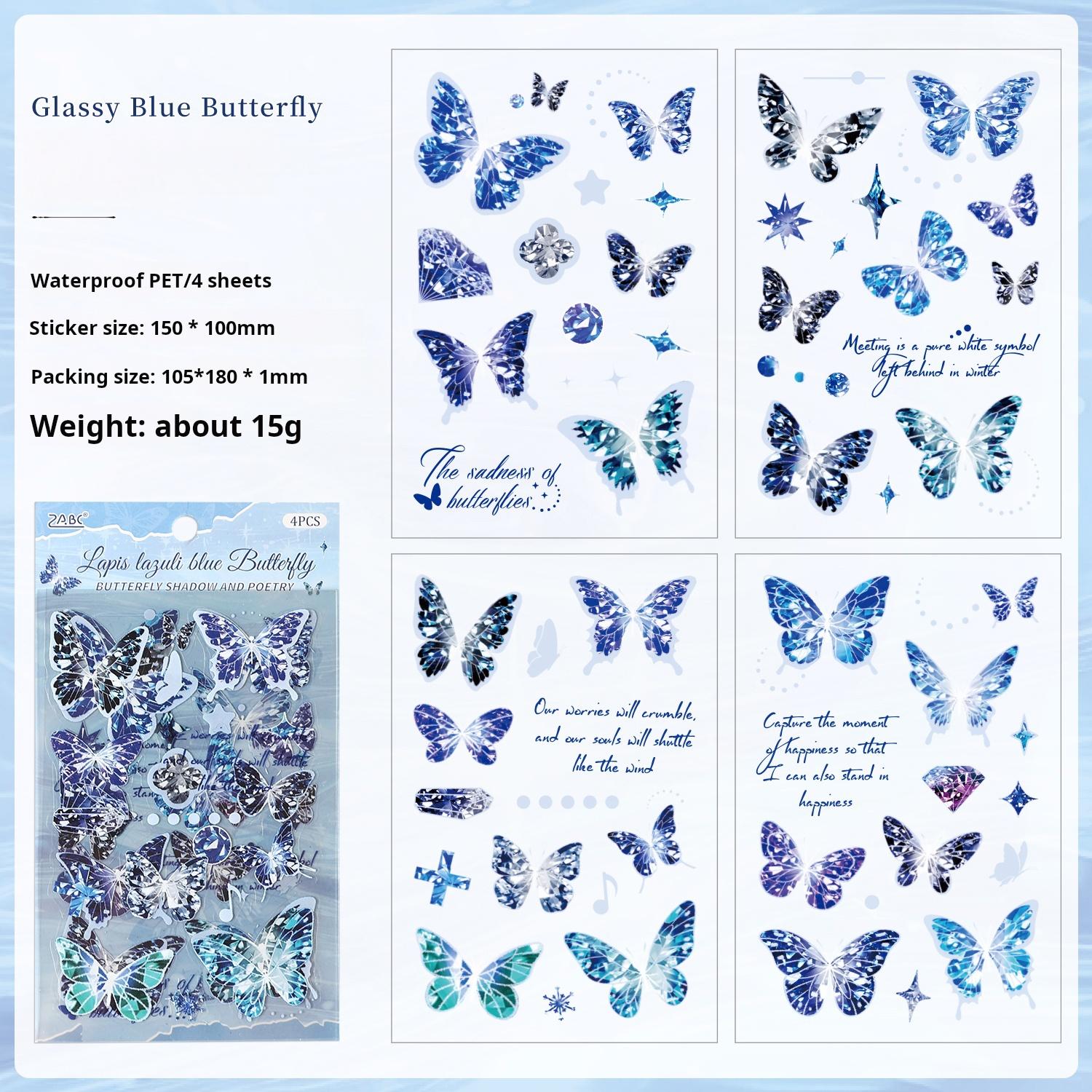 0801 Butterfly PET Sticker -4Pcs each pack