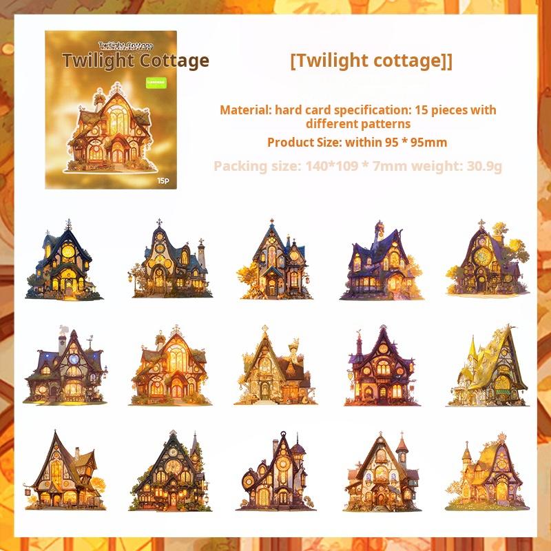 0603 Romantic cabin cardstock sticker -15Pcs each pack