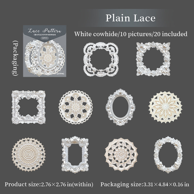 0916 Lace border Solid Sticker -20Pcs each pack