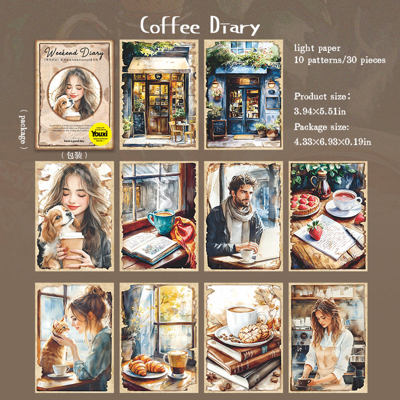 0610 Weekend diary Paper -30Pcs each pack