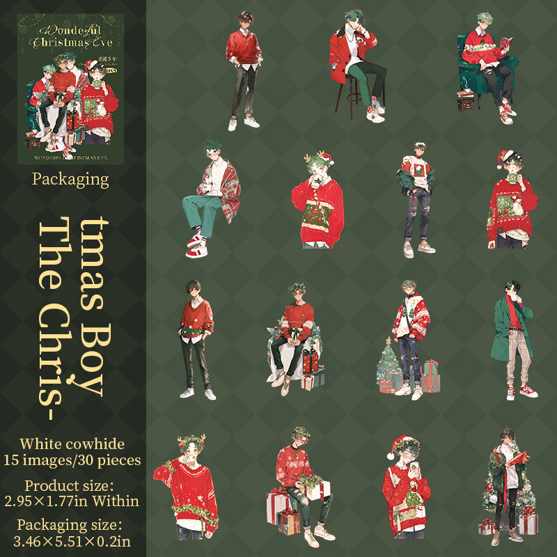 0720 Christmas eve Solid sticker -30Pcs each pack