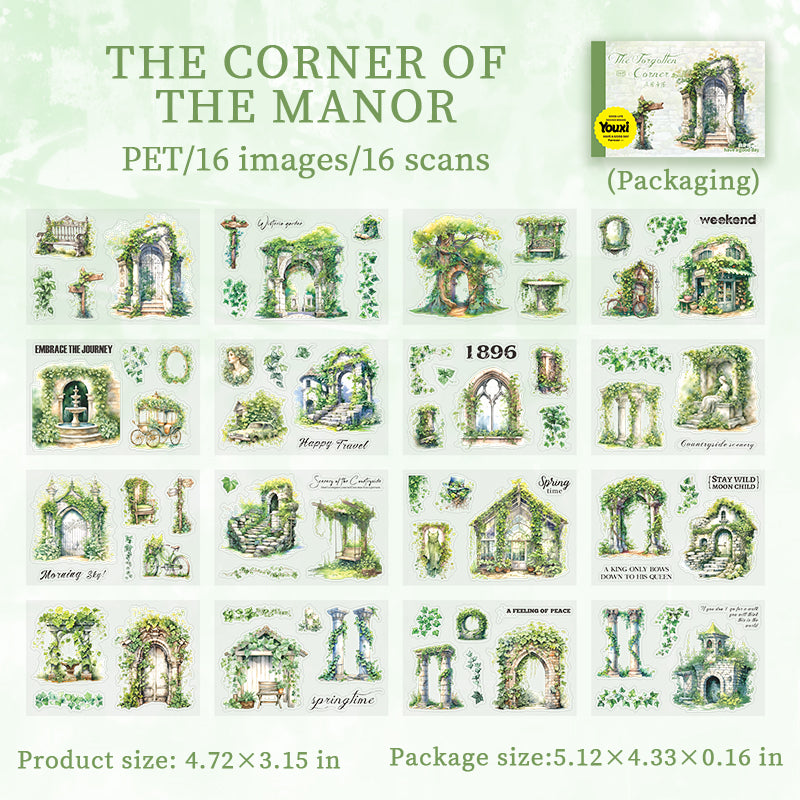 0514 The Forgotten Corner Series PET Sticker Book -16Pcs each pack