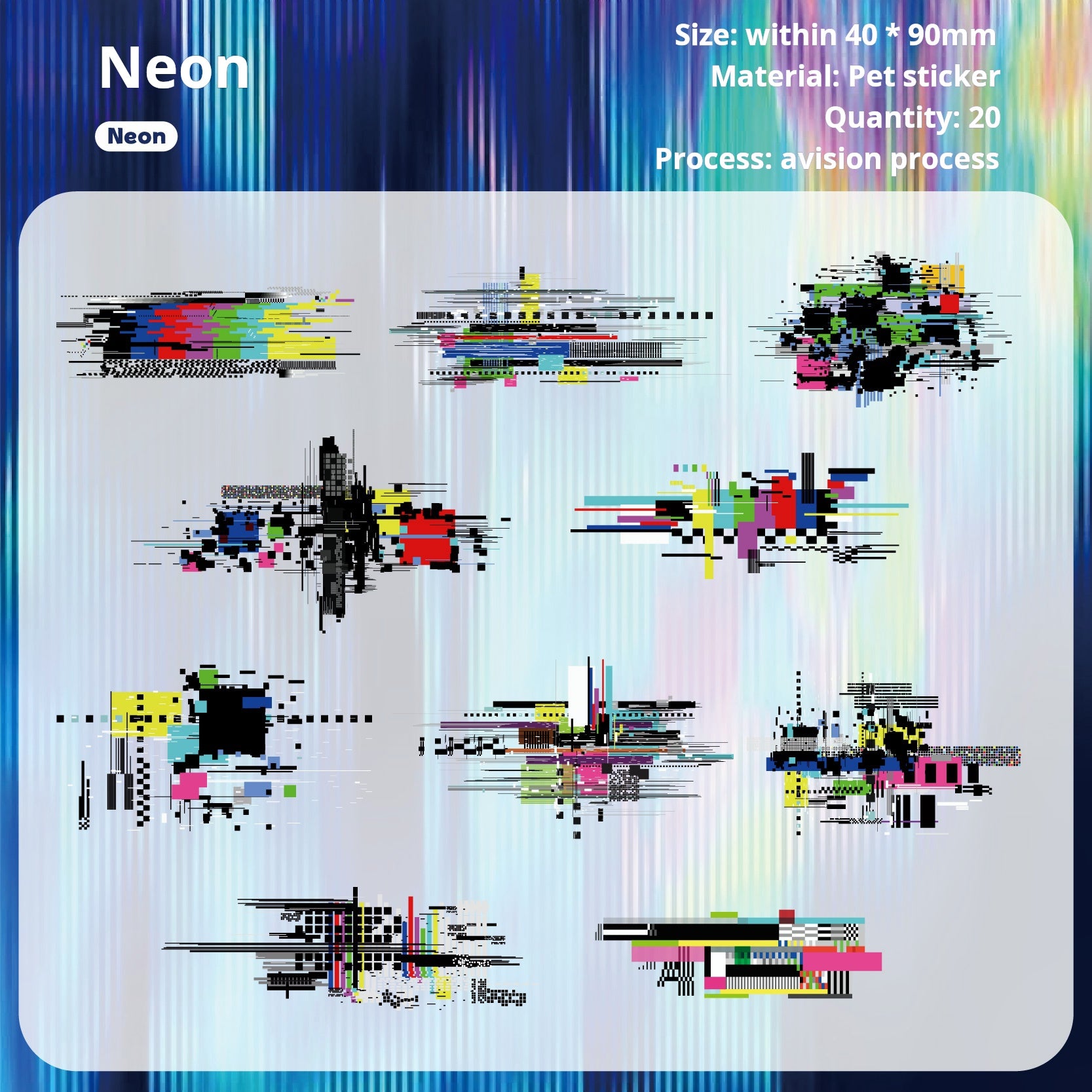 1231 Noise space PET sticker -20Pcs each pack