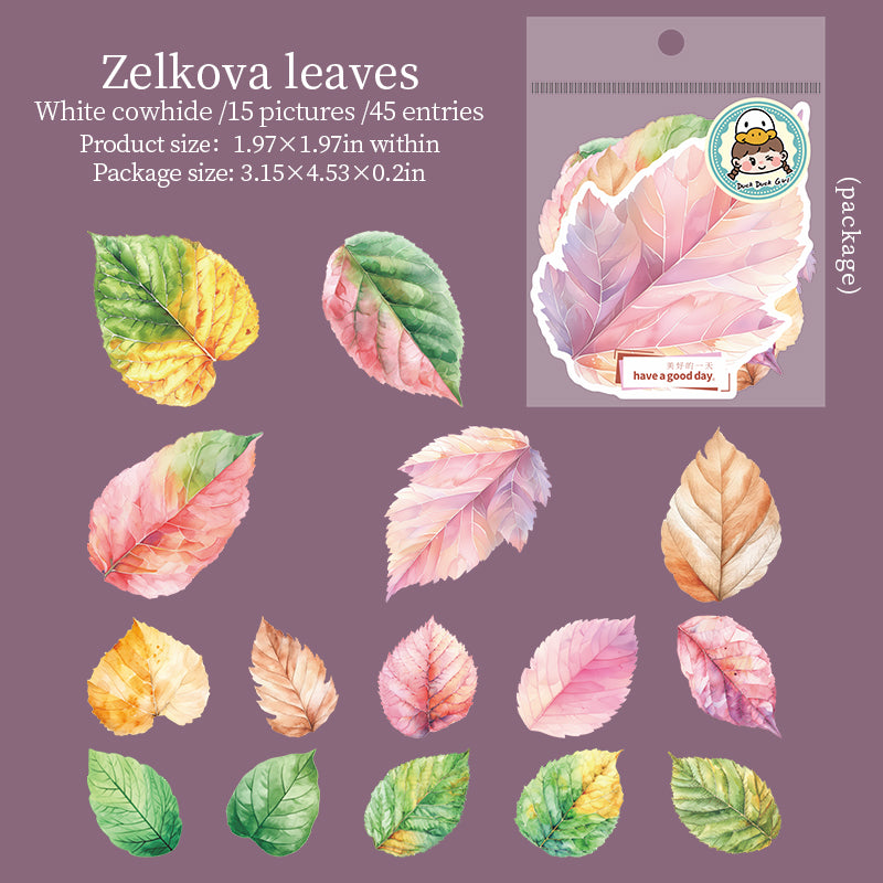 0610 Leaves Solid sticker -45Pcs each pack