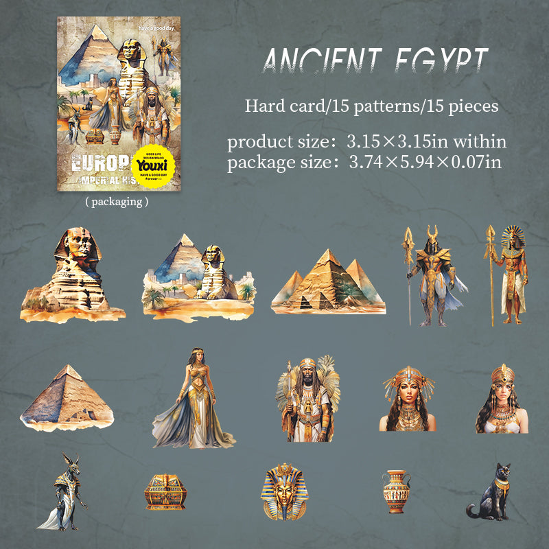 0826 Vintage myth cardstock Sticker -15Pcs each pack