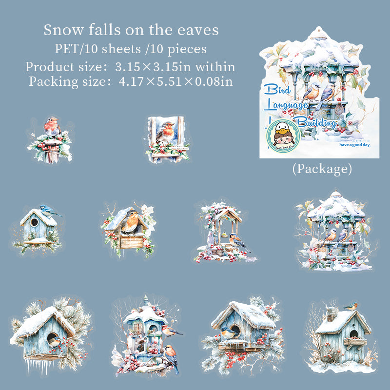 0618 Little Bird's Flower House PET Sticker -10Pcs each pack