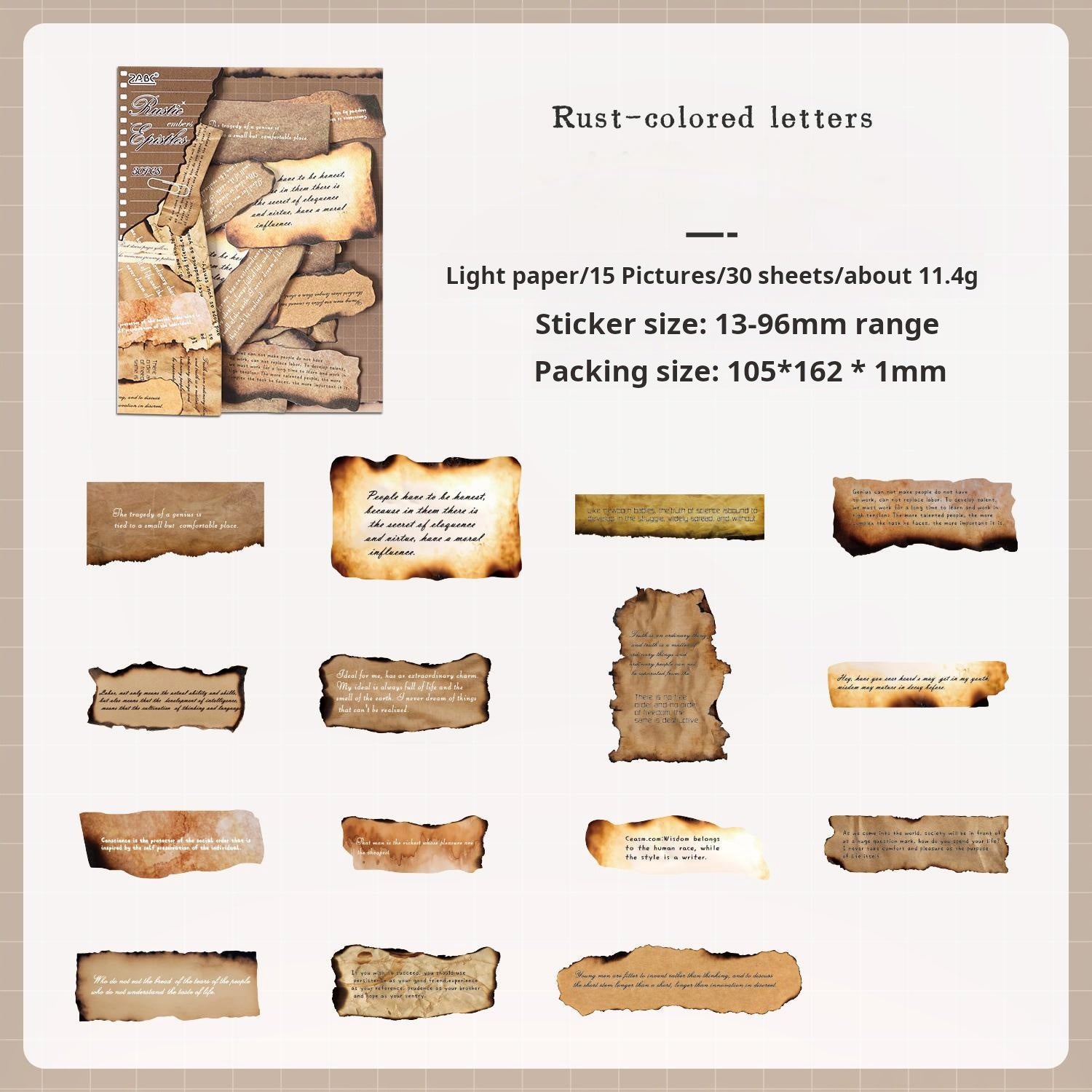 0910 Vintage Sticker -30Pcs each pack