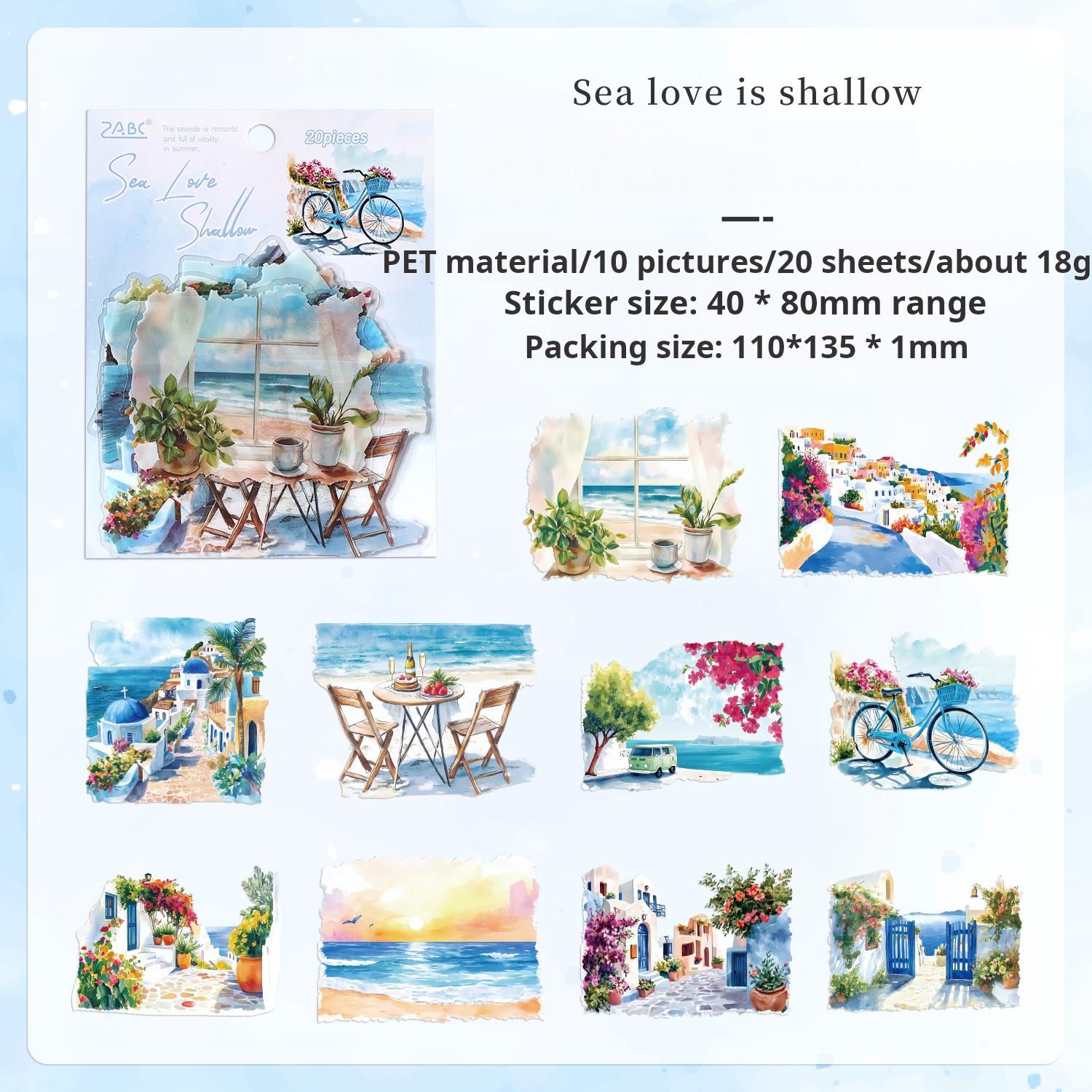 0726 Four seasons scenery PET die cut Sticker -20Pcs each pack