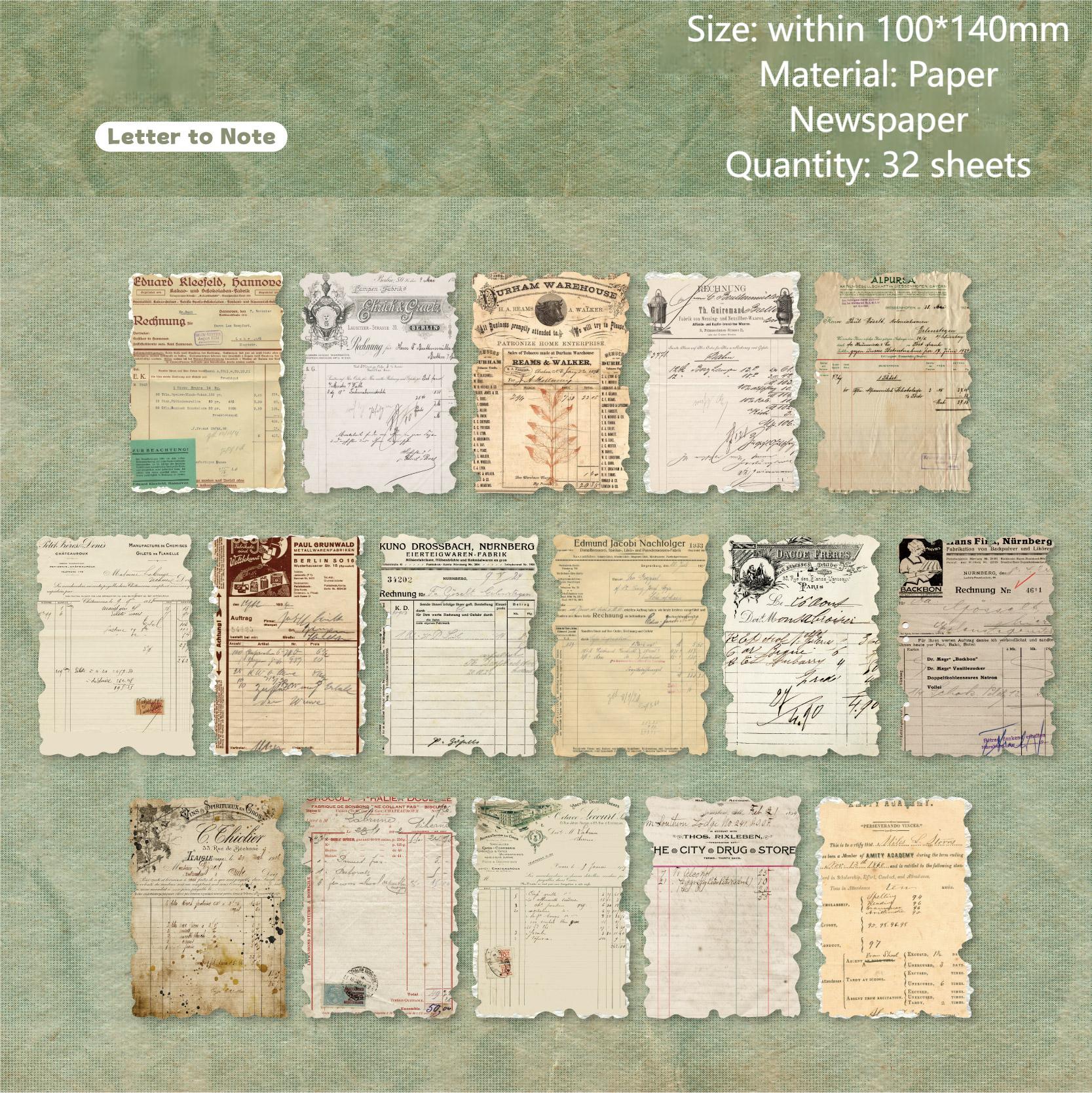 0728 Vintage paper -32Pcs each pack