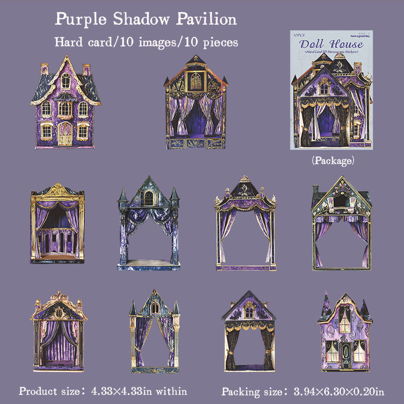 0826 Doll house cardstock die cut Sticker -10Pcs each pack
