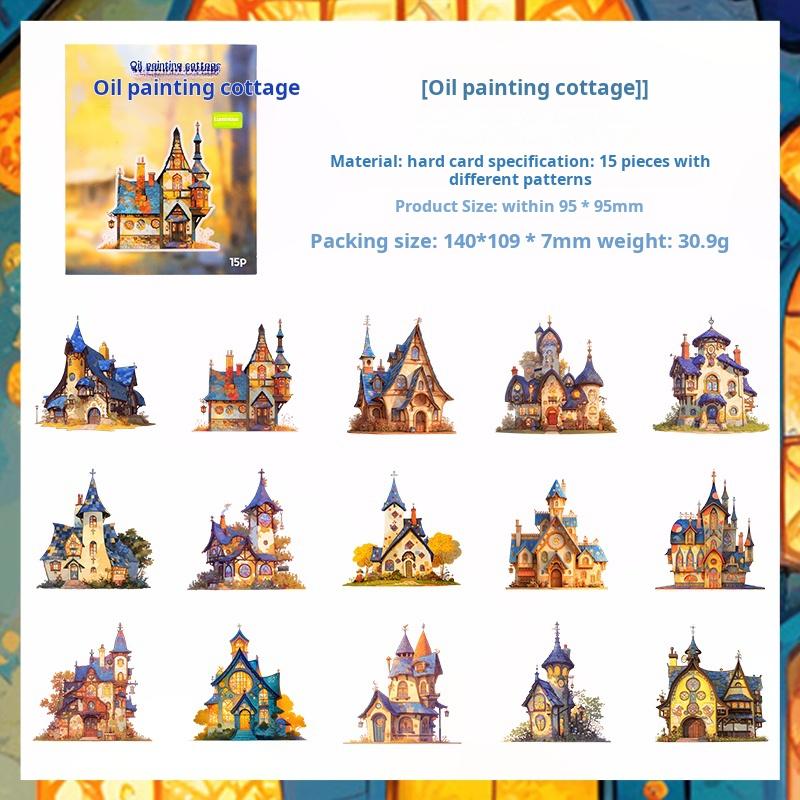 0603 Romantic cabin cardstock sticker -15Pcs each pack