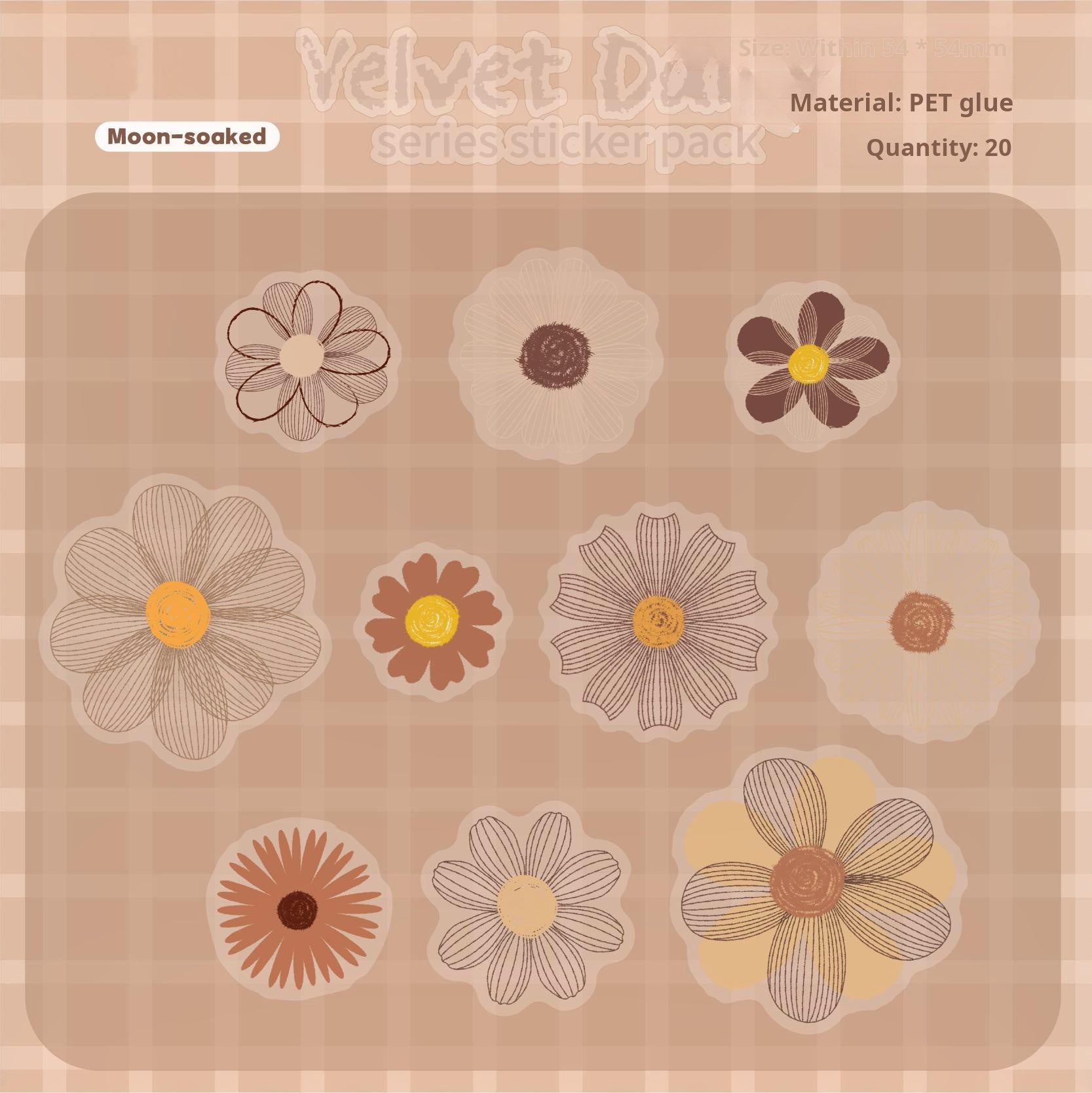 1022 Daisy PET sticker -20Pcs each pack