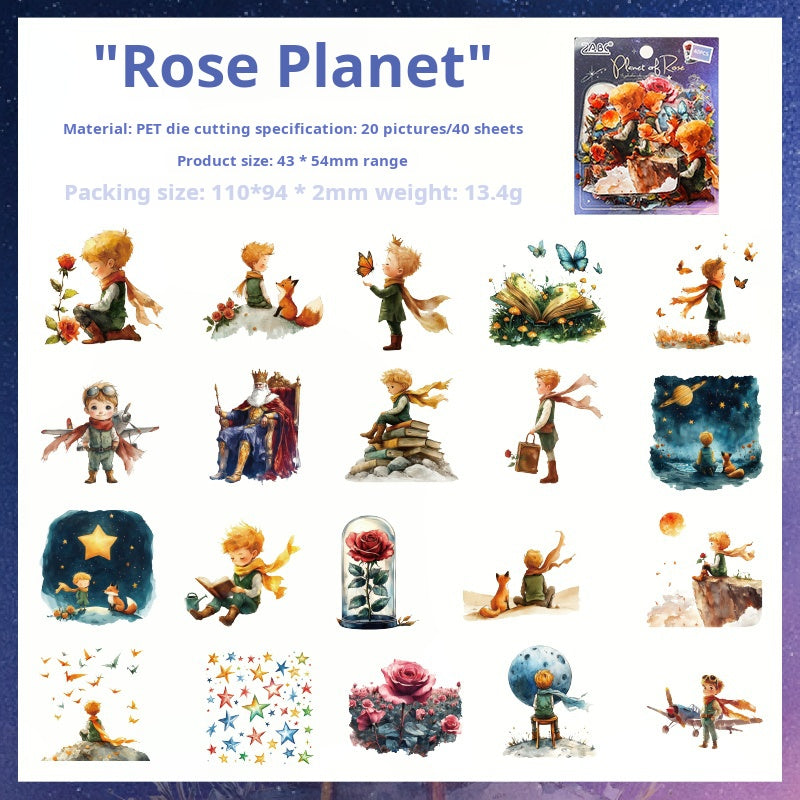 0619 Alice and the Little Prince PET Sticker -20Pcs each pack