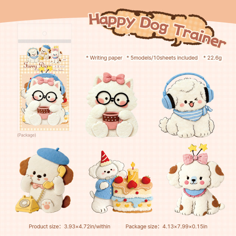 Furry Animals Solid Sticker -10Pcs each pack