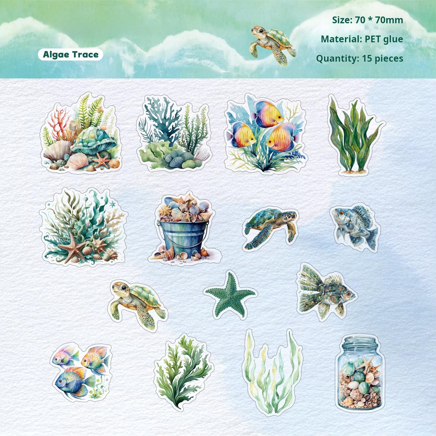 0808 Underwater world PET Sticker -15Pcs each pack