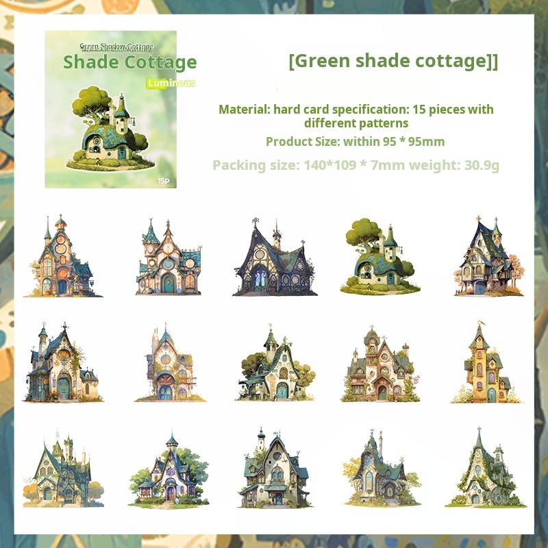 0603 Romantic cabin cardstock sticker -15Pcs each pack