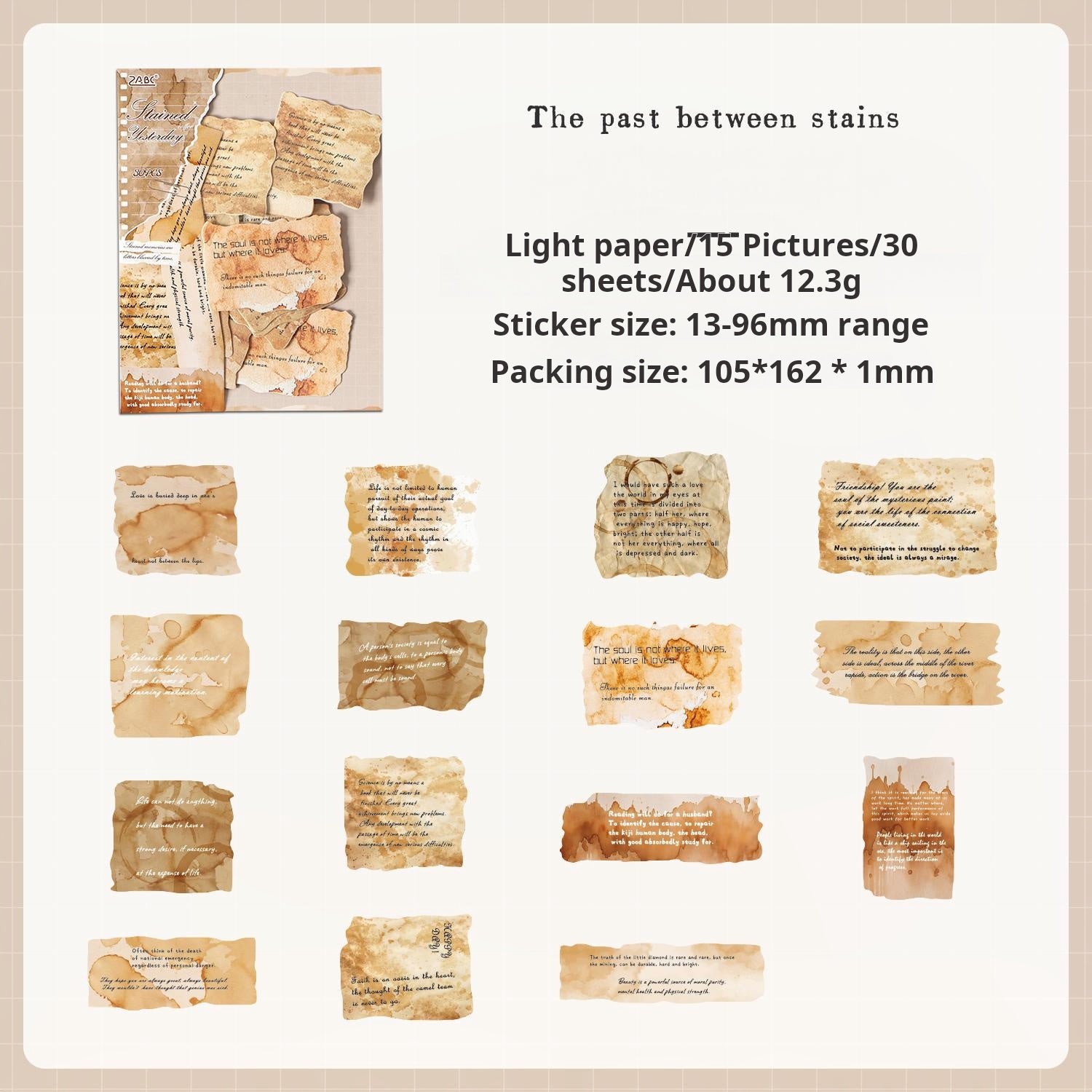 0910 Vintage Sticker -30Pcs each pack