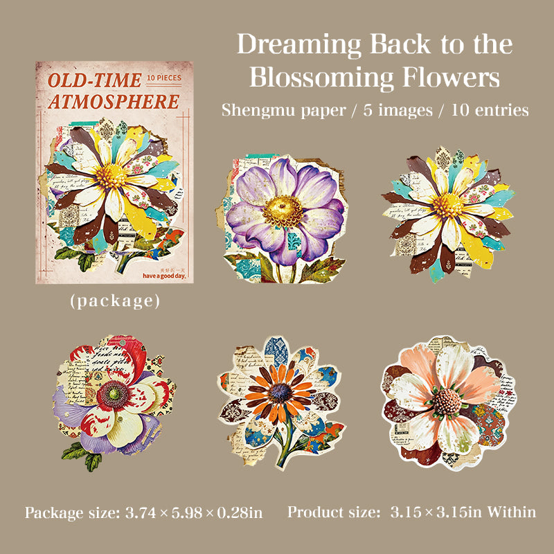 Vintage Cardstock Stickers -10Pcs each pack