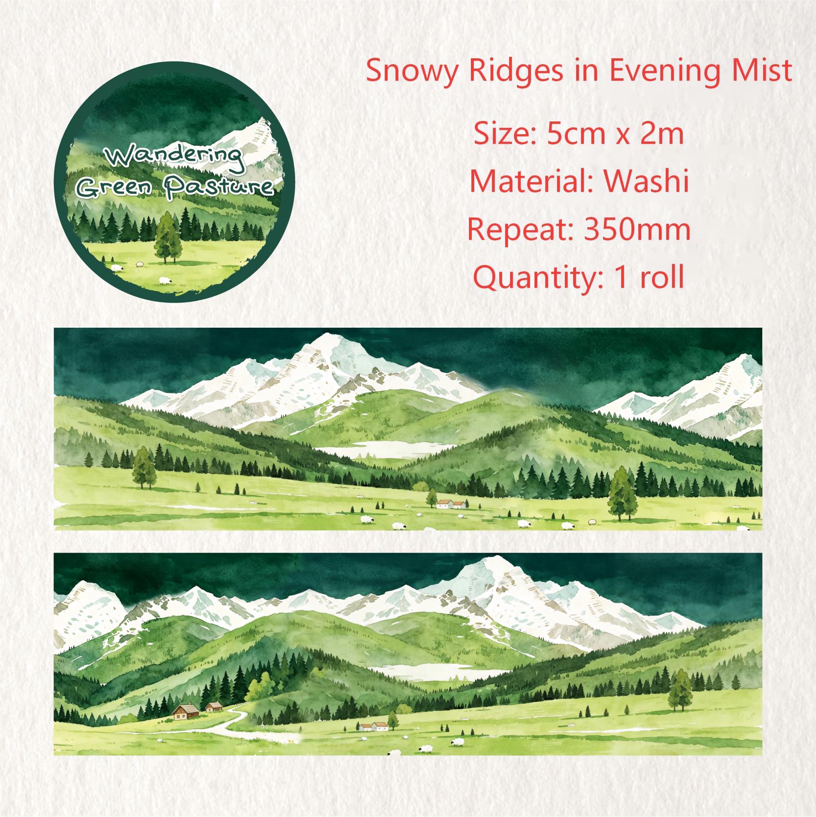Wandering Green Pasture Washi Tape (5cm x 2m)