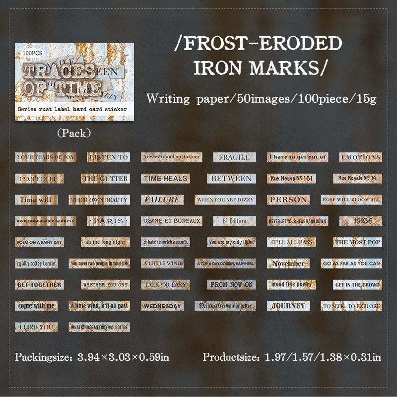 0528 English cardstock Sticker - 100Pcs each pack