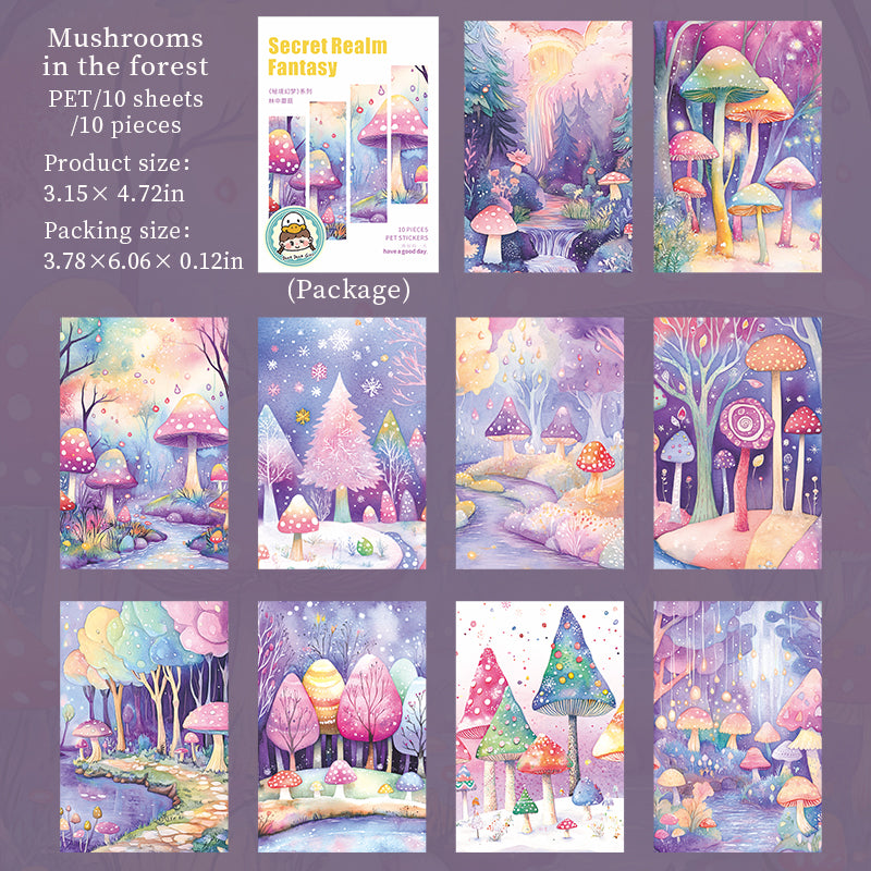 0521 Secret realm fantasy PET Sticker -10Pcs each pack