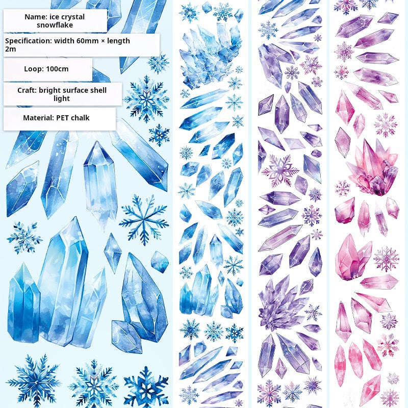 T-144- Ice crystal snowflake PET tape -6cm*2m